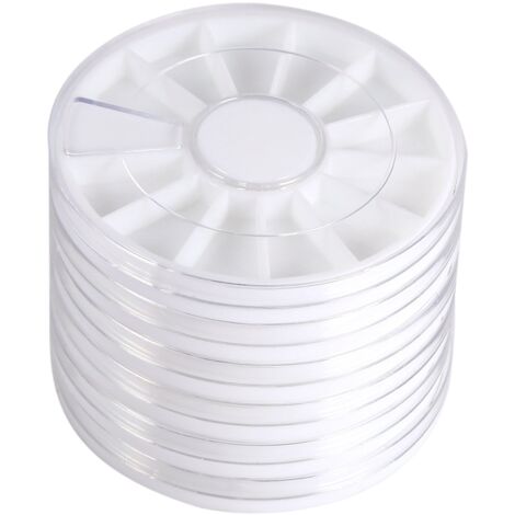 Boîte de rangement à roue vide pour strass et décorations ongles - 6 pièces, 12 compartiments