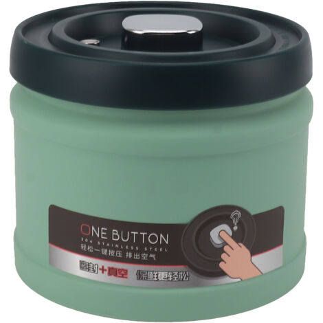 Boîte de Rangement Alimentaire Acier Inoxydable Étanche 1100ML pour Café, Thé, Céréales, Sucre - Système de Vide par Pression