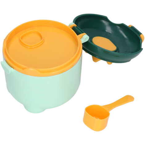 Boîte de Rangement Alimentaire Bébé Grande Capacité, Design Couronne, Hermétique Sans Odeur, Portable Jaune Vert