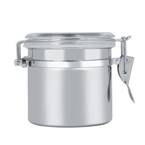 Boîte de Rangement Alimentaire en Acier Inoxydable pour Café, Thé, Sucre ou Lait en Poudre (13 x 11 cm)