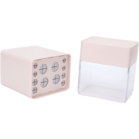 Boîte de Rangement Antipoussière pour Pinceaux de Maquillage 12 Compartiments avec Support de Séchage Rose