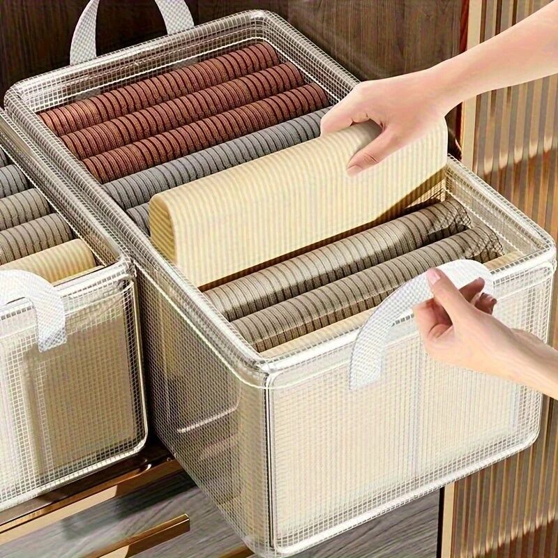 Boîte organisatrice armoire - Tissu imperméable et cadre inox (30x24x17cm)