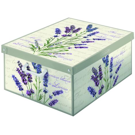 Boîte de rangement avec couvercle Avec des poignées Lavande (Reconditionné B)
