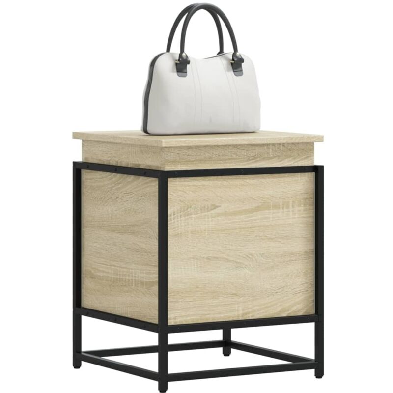 Boîte de rangement avec couvercle chêne sonoma bois ingénierie Vidaxl