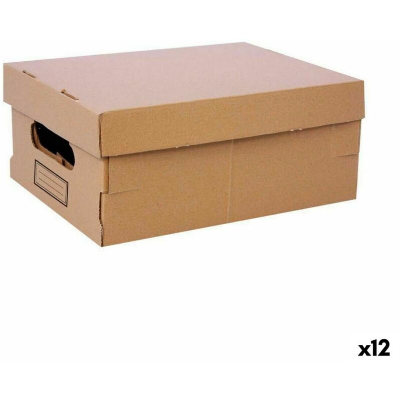 Boîte de rangement avec couvercle Confortime carton 30 x 22,5 x 12,5 cm (12 pièces)