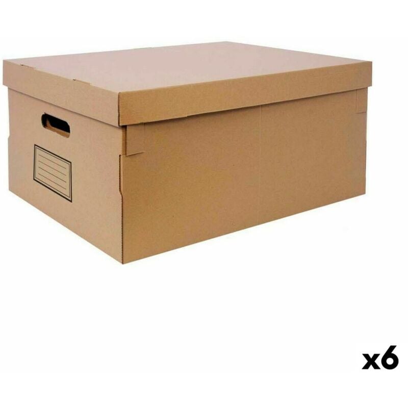 Boîte de rangement avec couvercle Confortime carton 45 x 35 x 20 cm (6 pièces)