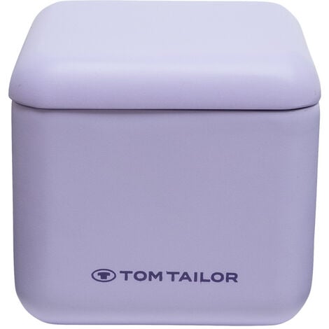 Boîte de rangement avec couvercle TOM TAILOR x WENKO boîte organisatrice, mini-boîte, boîte maquillage, organiseur maquillage, rangement salle de bain en poly résine, Coloris Lilas, DIM 8,5x7,7x 8,5cm