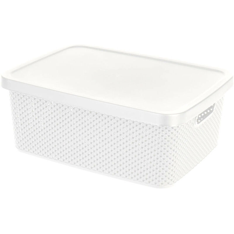 Boîte de rangement avec couvercle, verrouillable, en plastique, 13 l