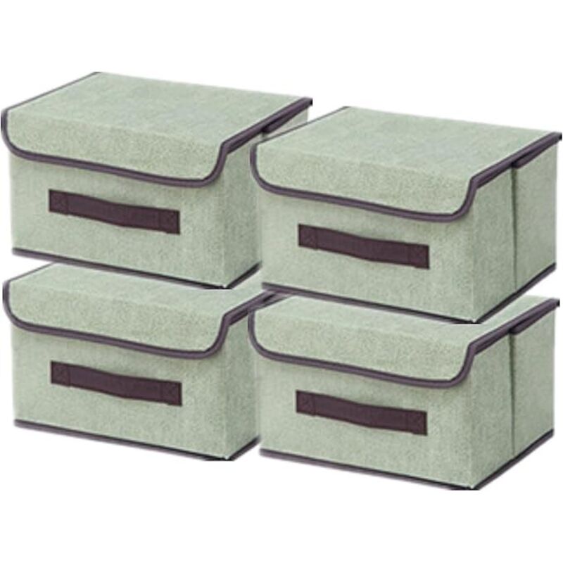 Boite de Rangement avec Couvercle,Boite Rangement Tissu,Cube de Rangement tissu,Pliantes,Boîtes de Rangement pour placards,Vêtements,Penderies,Jouets