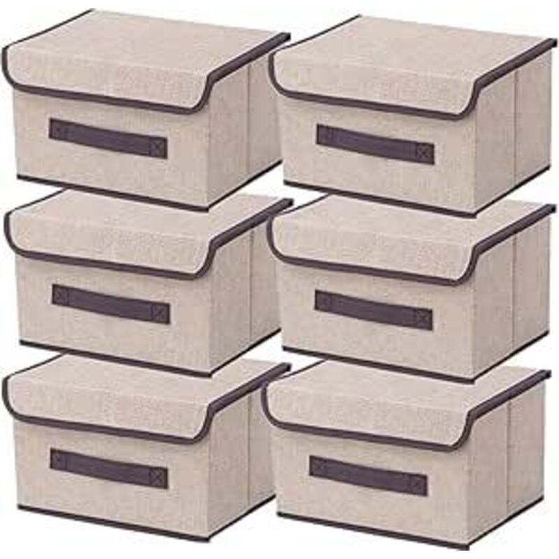 Boite de Rangement avec Couvercle,Boite Rangement Tissu,Cube de Rangement tissu,Pliantes,Boîtes de Rangement pour placards,Vêtements,Penderies,Jouets