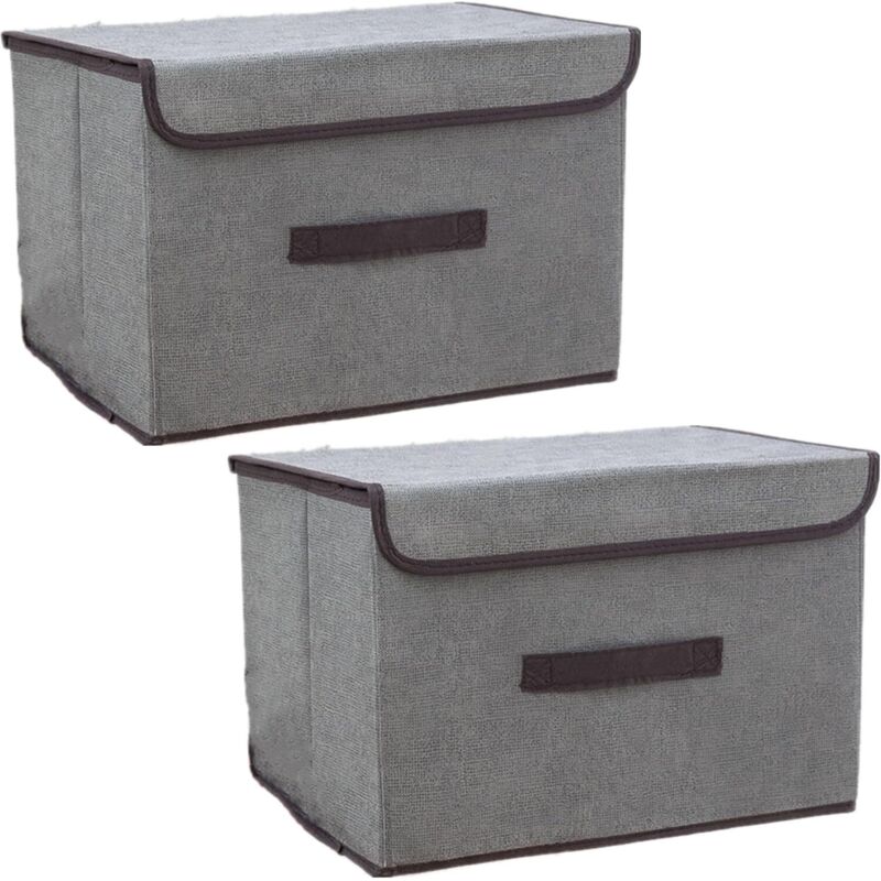 Boite de Rangement avec Couvercle,Boite Rangement Tissu,Cube de Rangement tissu,Pliantes,Boîtes de Rangement pour placards,Vêtements,Penderies,Jouets