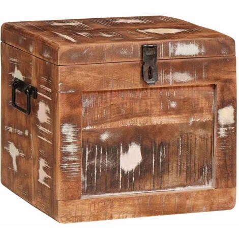Boîte de Rangement avec stockage Marron Bois de mangue massif CFW881291