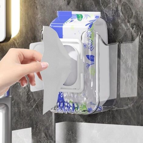 Boîte de Rangement - Blanc - Support Mural - Montage Facile - ABS - Accessoires de Cuisine