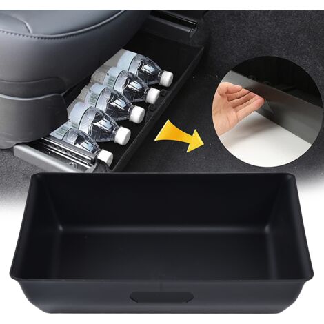 Boîte de rangement [Boîte de rangement] [Matériel: ABS] [Dimensions: 38.5x10.2x23.5cm] pour voiture sous siège conducteur Tesla - Organisation pratique.