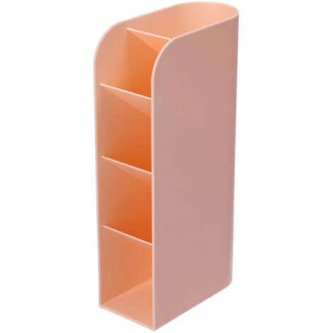 Boîte de Rangement Bureau 4 Cases Multifonction Rose Mignonne Organisateur Vertical Fournitures Scolaire pour Salle d'Étude Bureau Coiffeuse