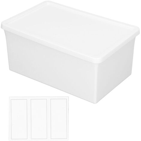 Boîte de Rangement Bureau Plastique Multifonction avec Couvercle Antipoussière