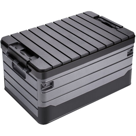 Caisse De Rangement Pliable - 18,6 X 13,5 X 12,5 Cm - Plastique Noir - Maison, Barbecue, Extérieur
