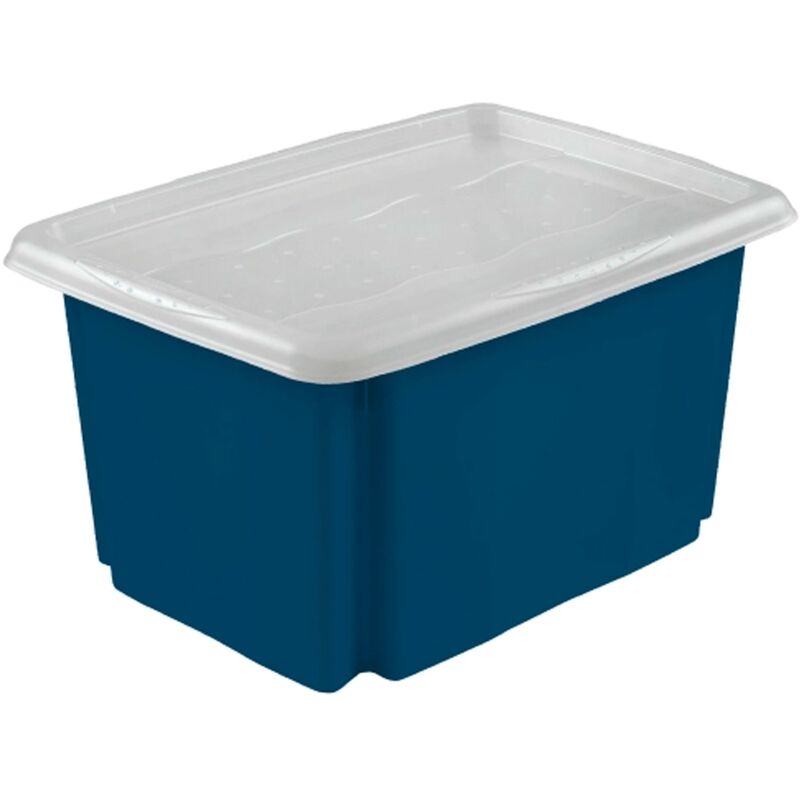 Keeeper - Boîte de rangement, capacité 45 litres, 55,5x40x30, bleu éco, collection Emil&Emilia