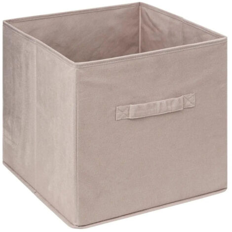 Boîte de Rangement Carrée Velours "Mix N Modul" 31x31cm Lin