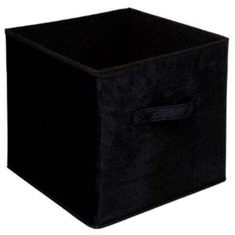 Boîte de Rangement Carrée Velours "Mix N Modul" 31x31cm Noir
