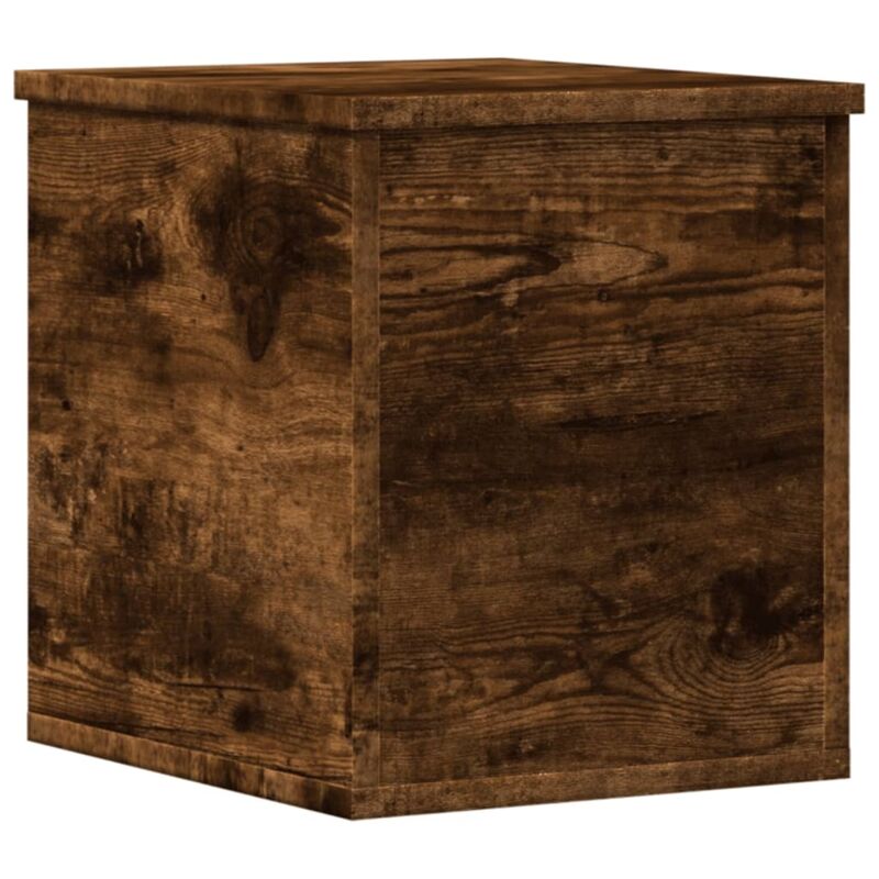 Boîte de rangement chêne fumé 30x35x35 cm bois d'ingénierie CFW858529