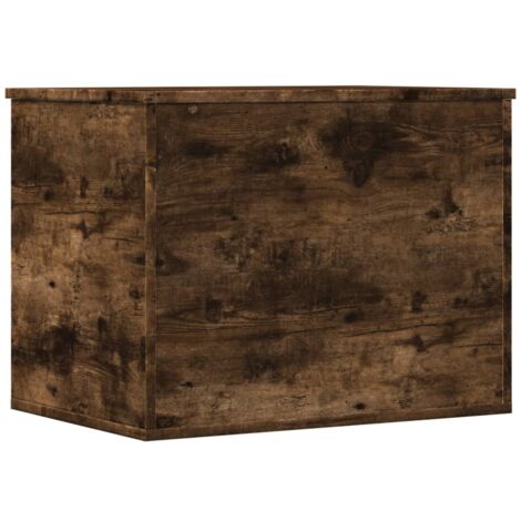 Boîte de rangement chêne fumé 60x42x46 cm bois d'ingénierie CFW815448