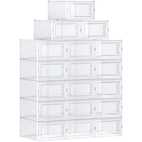 Boîte de rangement classique pour chaussures empilables, 18