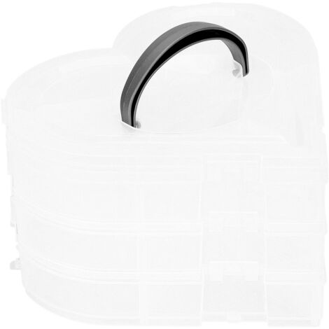 Boîte de Rangement Cœur pour Perles et Bijoux - Coffret de Création DIY en Plastique Transparent