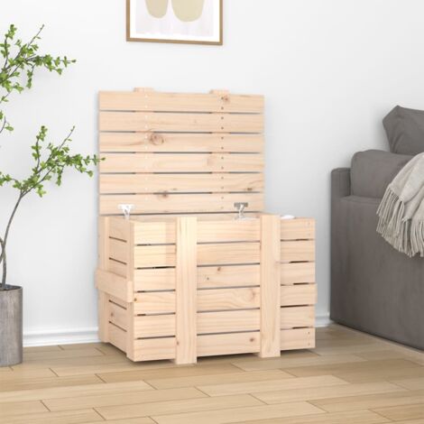 Boîte de rangement, Coffre de rangement 58x40,5x42 cm Bois massif de pin LKF64301