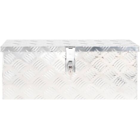 Boîte de rangement, Coffre de rangement Argenté 60x23,5x23 cm Aluminium LKF34039