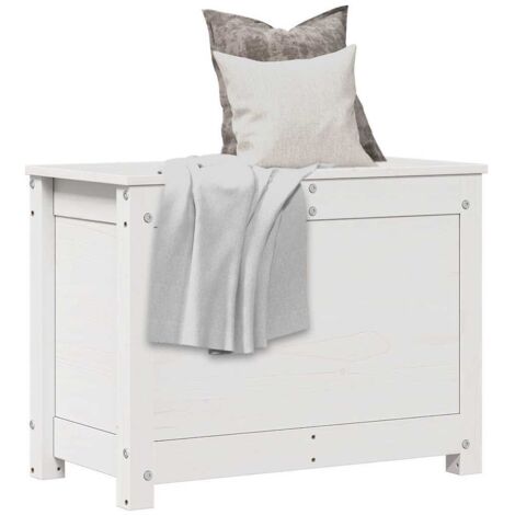 Boîte de rangement  Coffre de rangement Blanc 60x32x45,5 cm Bois massif de pin MCYMH582861