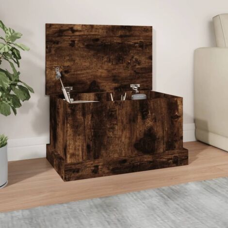 Boîte de rangement, Coffre de rangement chêne fumé 50x30x28 cm bois d'ingénierie LKF84673