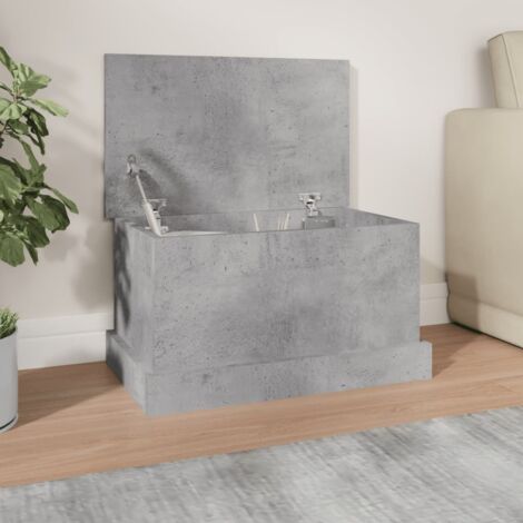 Boîte de rangement  Coffre de rangement  gris béton 50x30x28 cm bois d'ingénierie 97125