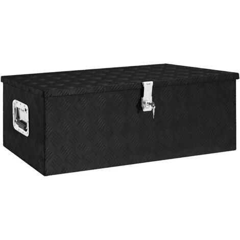 Boîte de rangement  Coffre de rangement Noir 90x47x33,5 cm Aluminium CFW44361