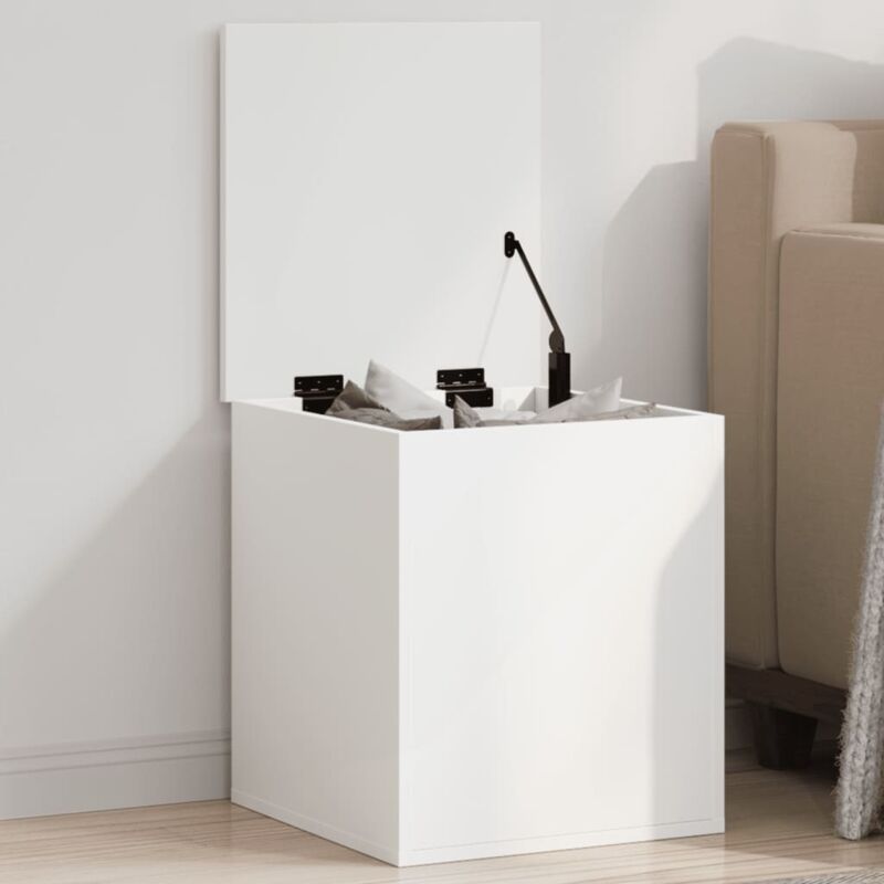 Boîte de rangement-Coffre de rangement-Stockage Rangement blanc 40x42x46 cm bois d'ingénierie 422445