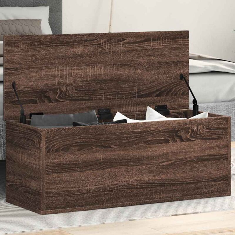 Boîte de rangement-Coffre de rangement-Stockage Rangement chêne marron 90x35x35 cm bois d'ingénierie 500993