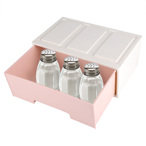 Boîte de Rangement Colorée pour Bureau avec 3 Drawers - Organisateur pour Bijoux et Cosmetics - PP Polypropylène Éco-Friendly - Dimensions 32x19.2x12cm - Type D