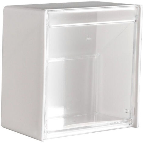 Boîte de Rangement Coquillage Murale en Plastique - Porte-Cotons Tiges et Disques - Distributeur pour Boules, Bande Élastique et Fil Dentaire