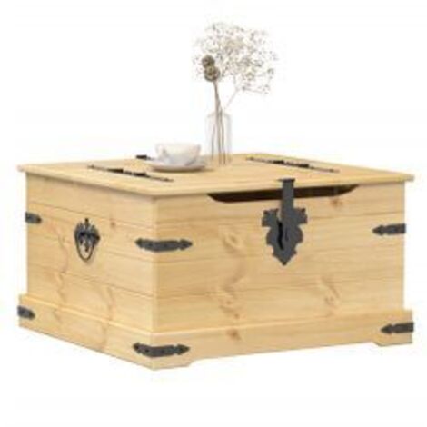 Boîte de rangement Corona 78x78x45 bois de pin massif