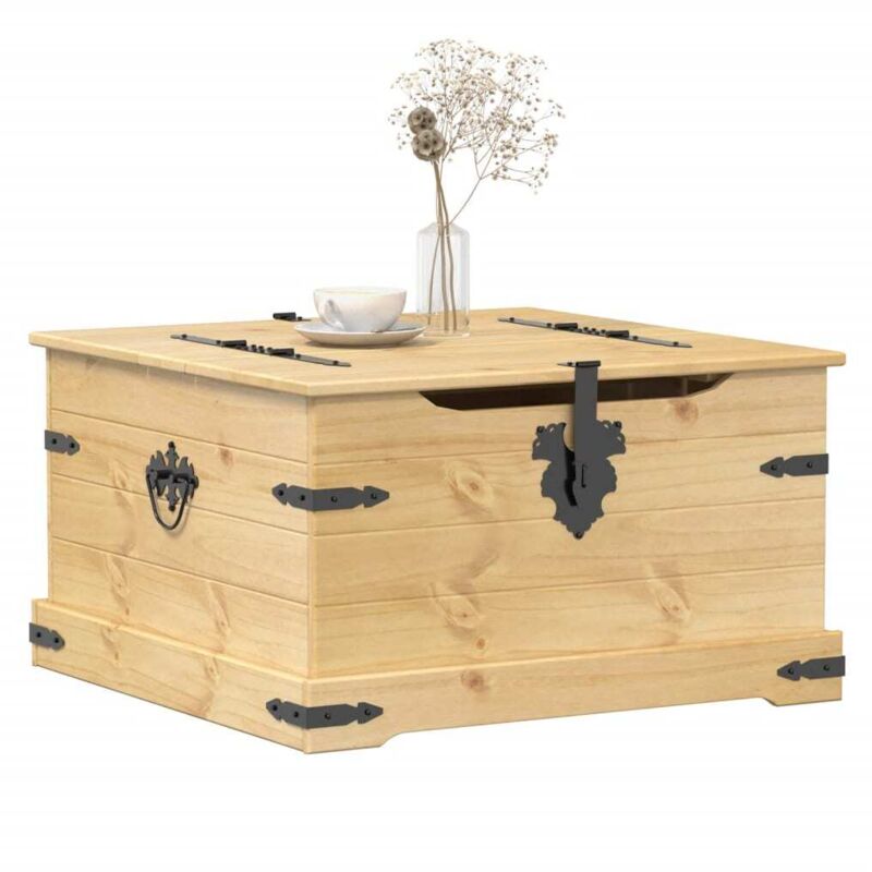 Boîte de rangement Corona 78x78x45 cm bois de pin massif - Vidaxl