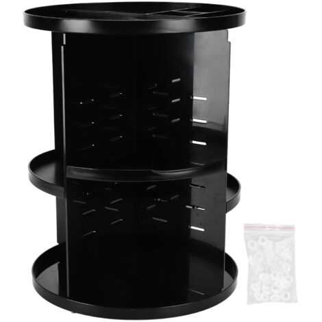 Boîte de Rangement Cosmétique 360° Rotative, Organisateur de Maquillage en Acrylique Grande Capacité, Étagère de Bureau Noire