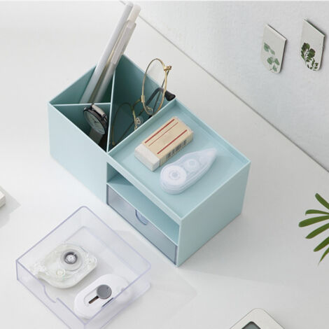 Boîte de Rangement Cosmétique [Boîte de Rangement de Bureau] Organisateur Plastique ABS (17.6x9x9.2cm) pour Bijoux Fournitures Multicolore