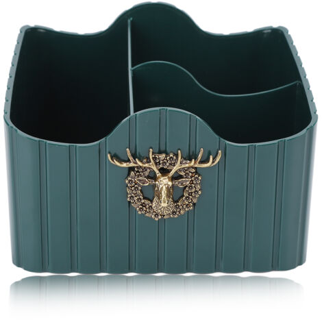 Boîte de Rangement Cosmétique Bureau Grande Capacité Design Élégant Cerf avec 3 Compartiments