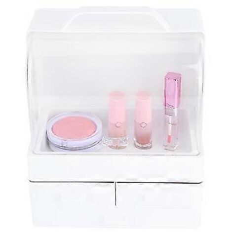 Boîte de rangement cosmétique de bureau avec couvercle anti-poussière