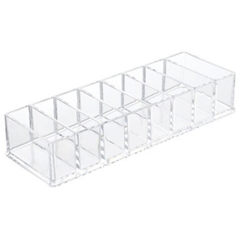 Boîte de Rangement Cosmétique en Acrylique Transparente à 6 ou 8 Compartiments avec Séparateurs Amovibles