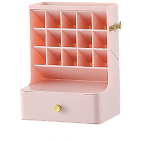 Boîte de Rangement Cosmétique Multifonction Grand Espace Organisateur Maquillage Tiroir pour Bijoux Rouge à Lèvres Rose Sakura