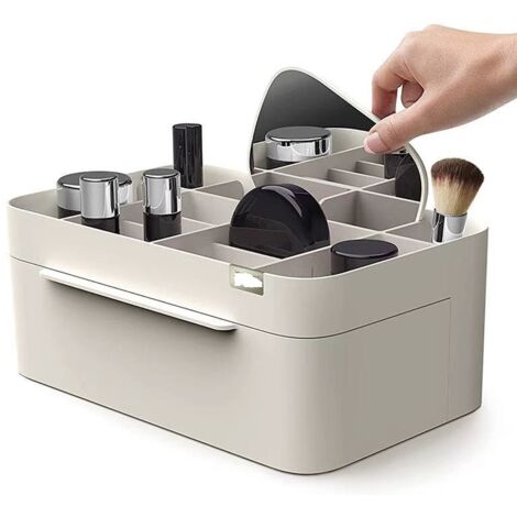 Boîte de rangement cosmétique multifonctionnelle, organisateur de maquillage, présentoir à cosmétiques, trousse de maquillage portable, boîte à maquillage