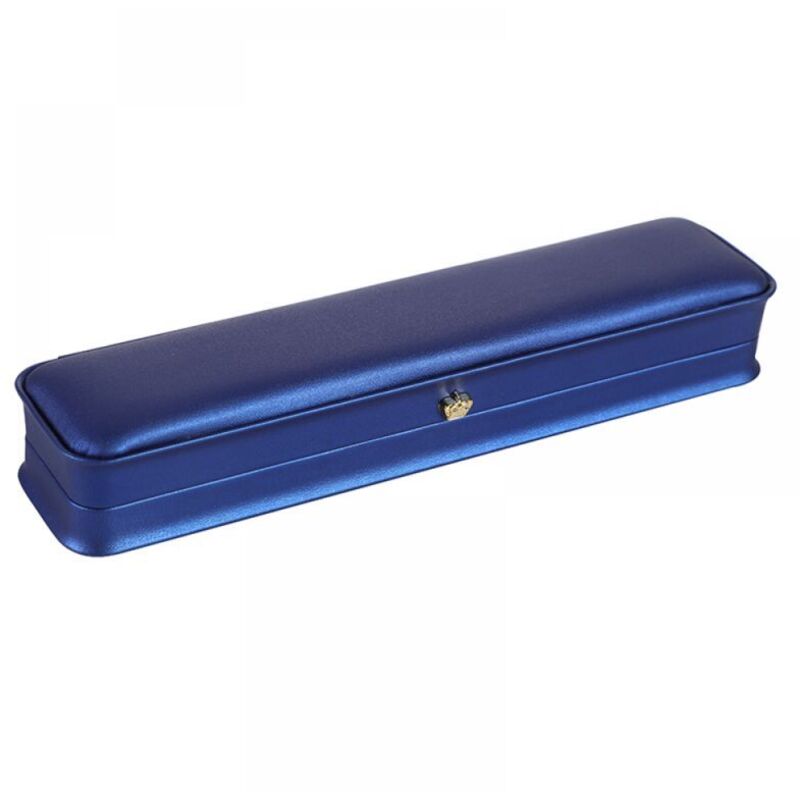 Boîte de rangement de bijoux en cuir, boîte-cadeau rectangulaire d'affichage de bracelet de collier, bleu royal