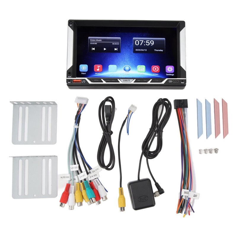 LIFCAUSAL Autoradio universel Android 2DIN 7" avec écran tactile Lecteur MP5 voiture, Bluetooth, WiFi, GPS, FM RDS et liaison miroir intégrés