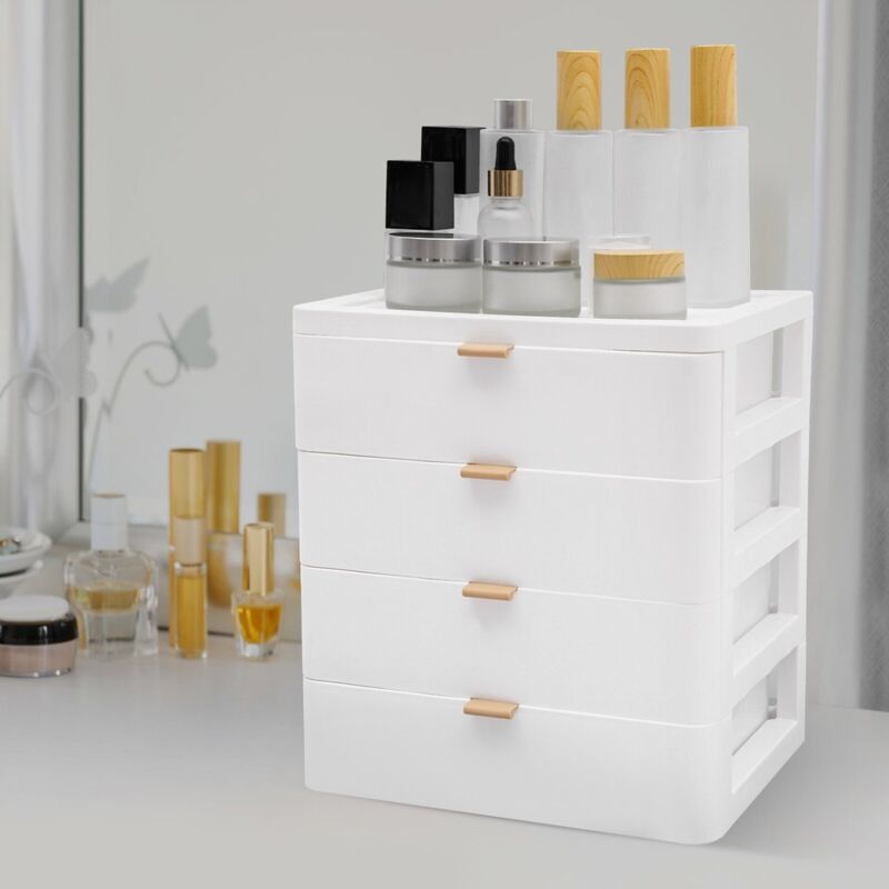 Boîte de rangement de bureau à 4 étages, organisateur de bureau en pp avec tiroir